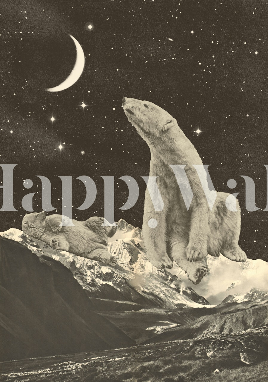 Giant white bears in einer Berglandschaft