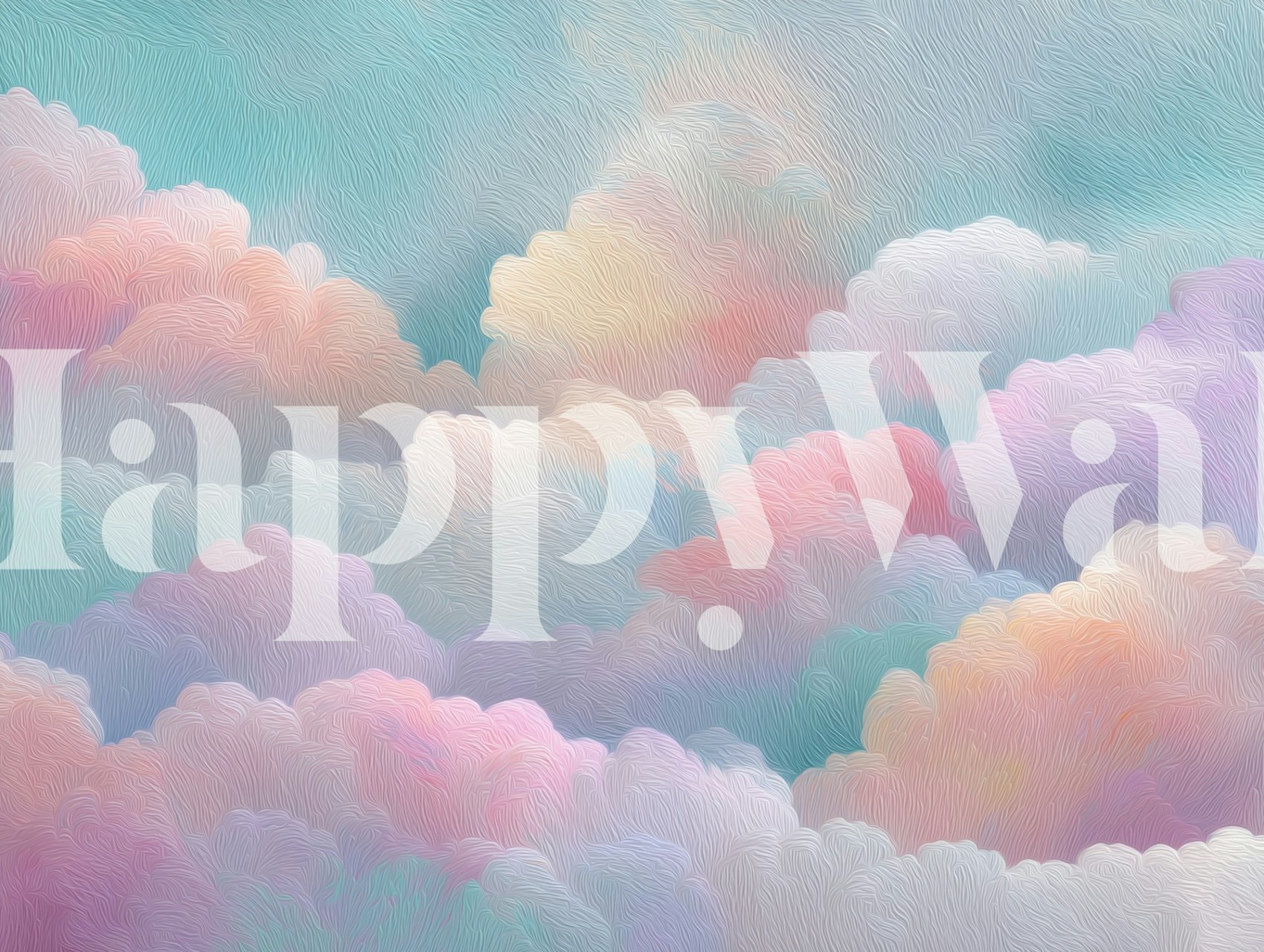 Colorful clouds in pastel pink, purple, and blue hues wallpaper