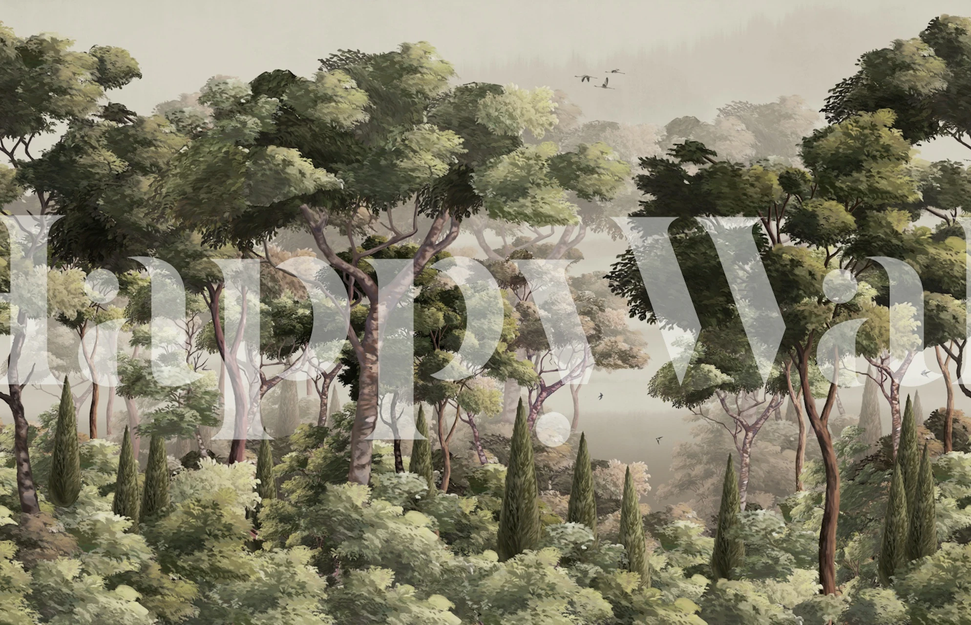 Whimsical Forest Retreat wallpaper in a room