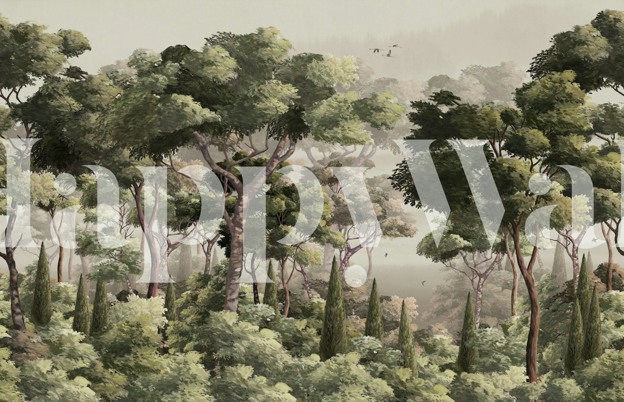 Whimsical Forest Retreat wallpaper in a room