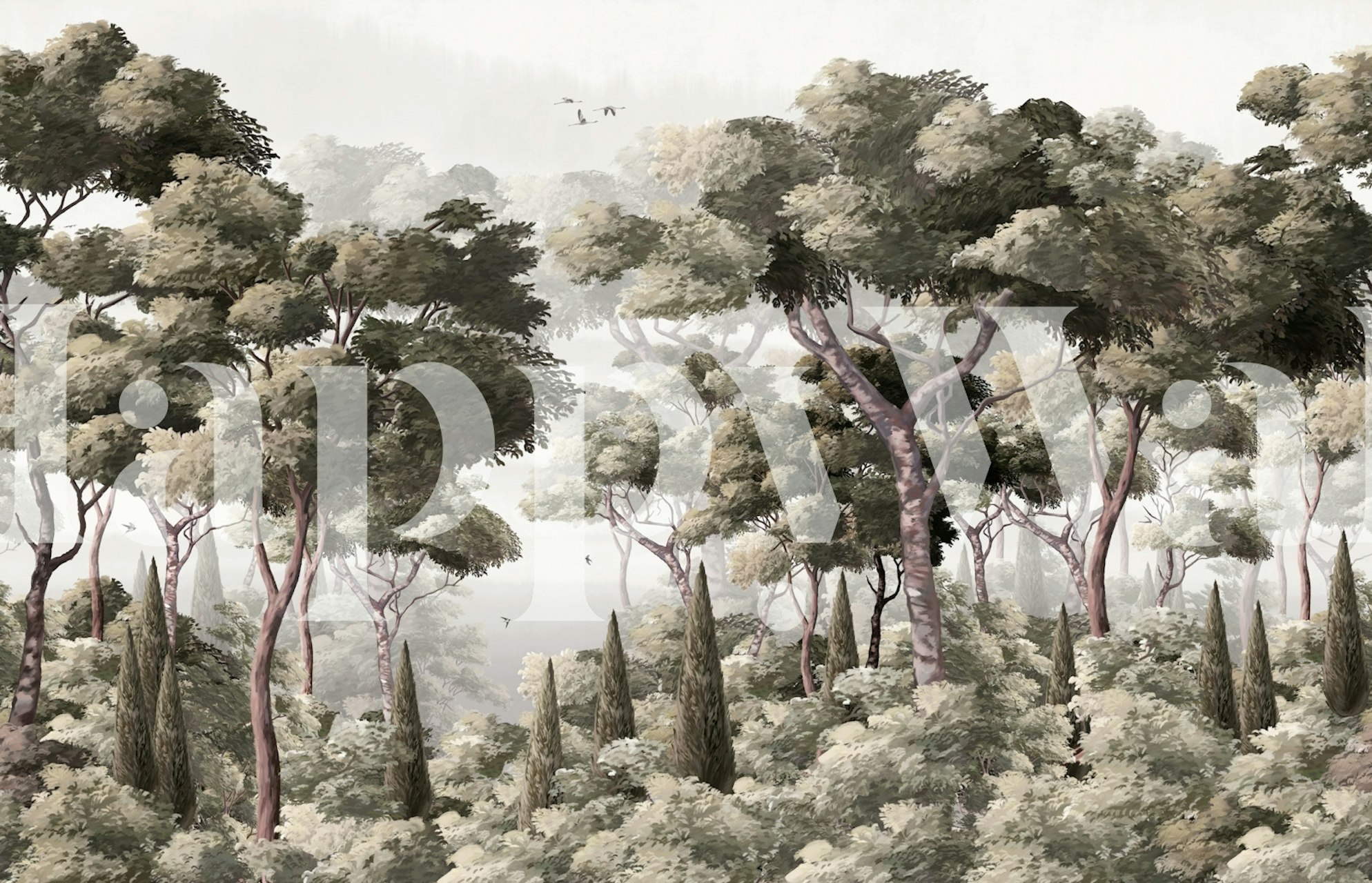 Vintage Forest Retreat wallpaper in a room