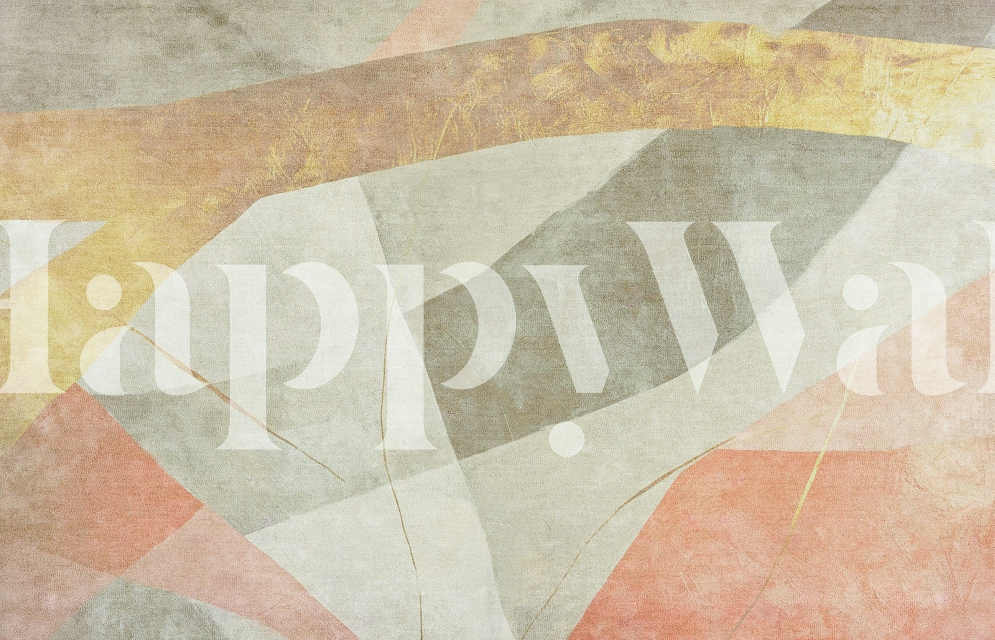 Abstract geometric shapes in beige, pink, and gray wallpaper