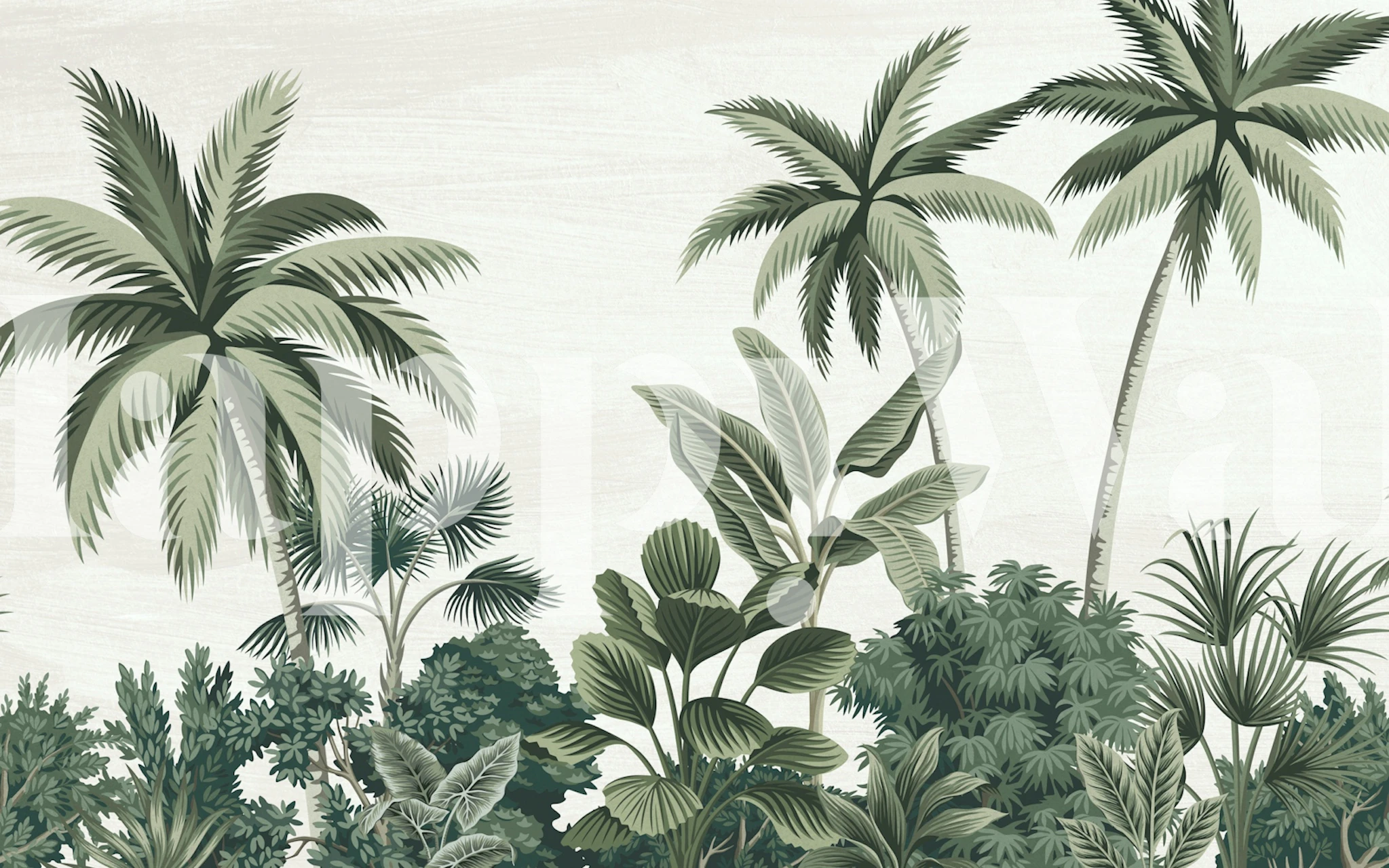 Tropical Jungle Escape wallpaper design in a room