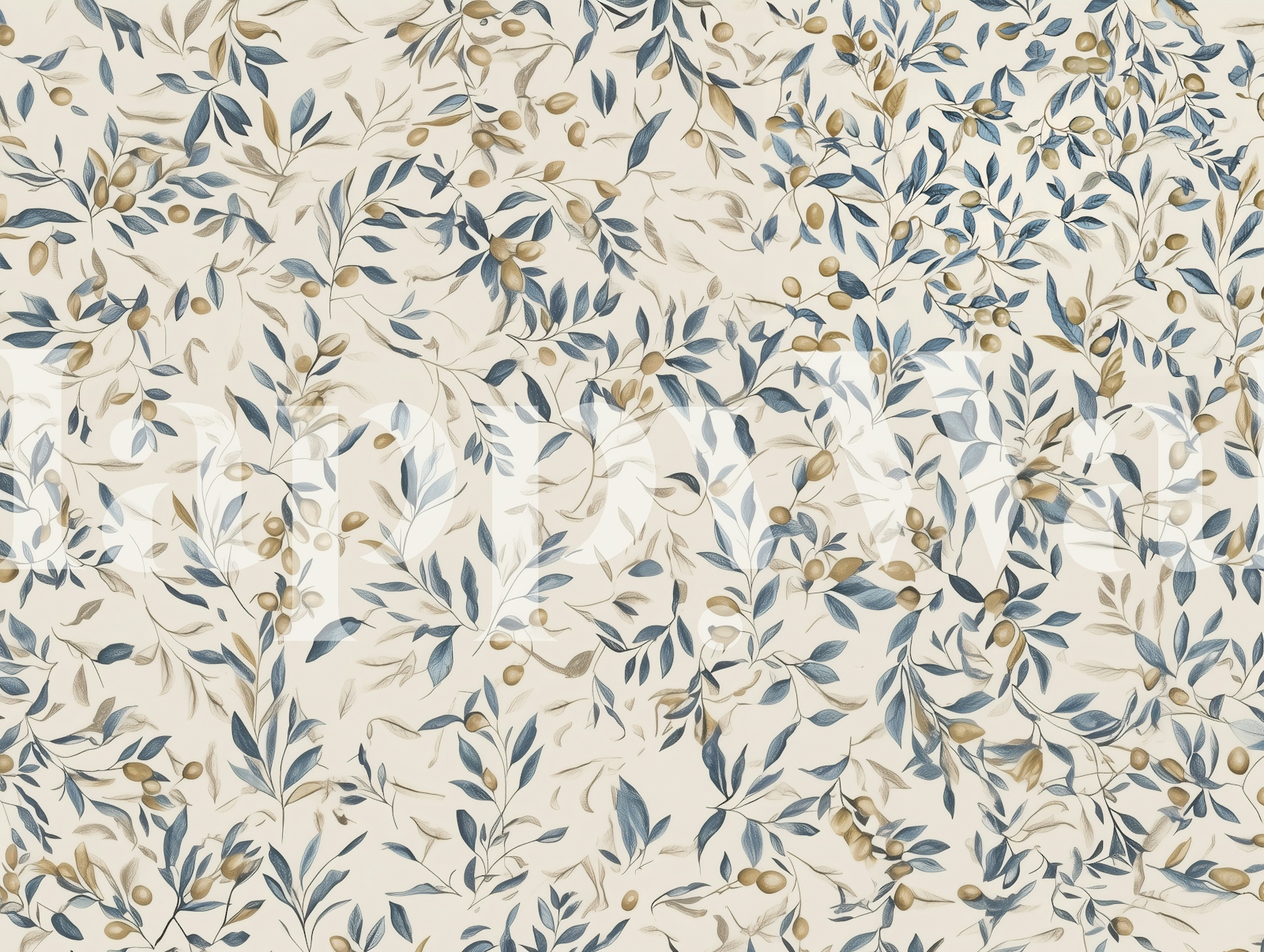 Rustic Olive Charm wallpaper in a room