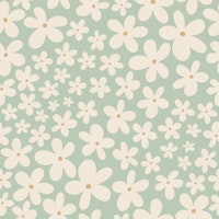 Scandi Happy Retro Daisies Soft Sage Cream papel pintado