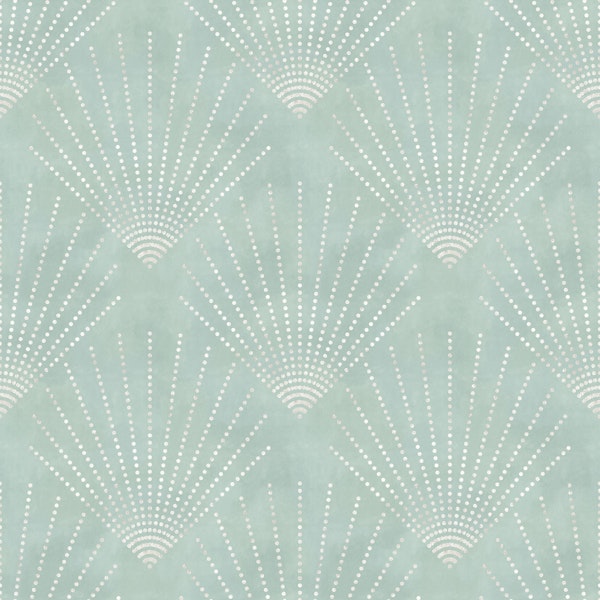 Silver Deco Dots on Duck Egg Blue - medium
