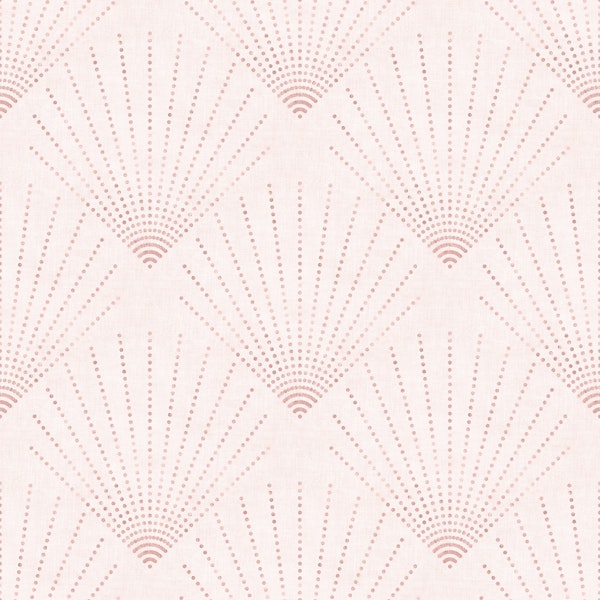 Rose Gold Deco Dots on Pale Pink - medium
