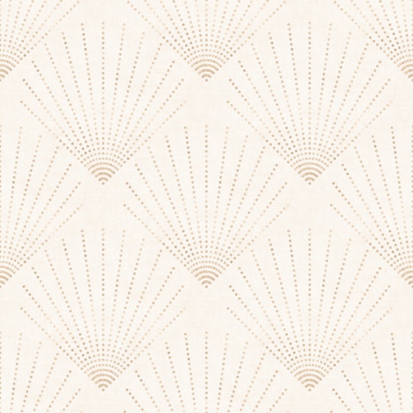 Golden Deco Dots on Pale Cream - medium