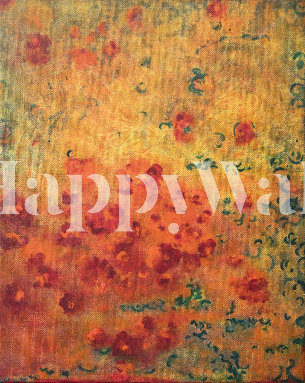 Warm bloom palette abstract wallpaper in a room