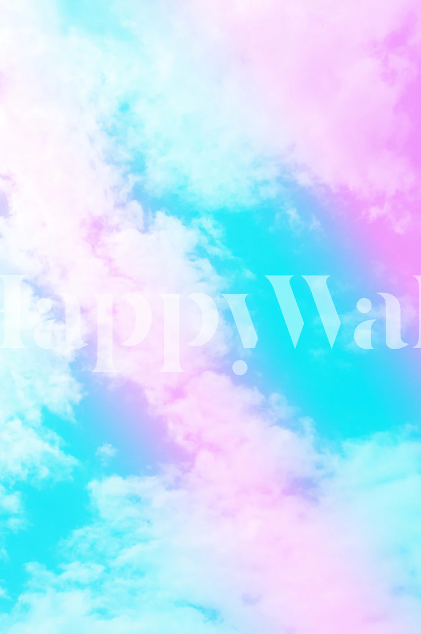 Aqua pink clouds with soft pastel colors wallpaper