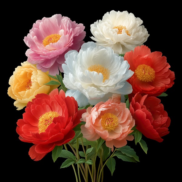 Colorful Peony Harmony