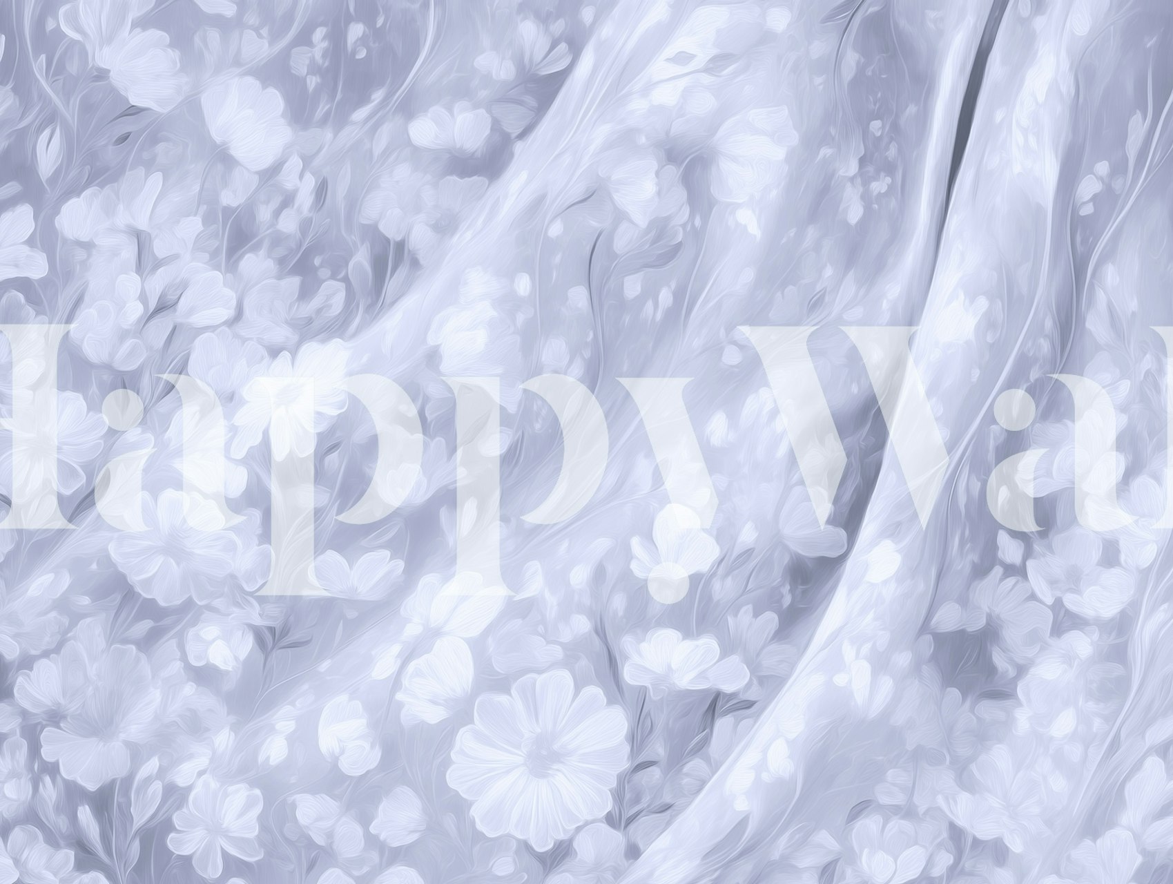 Light blue floral pattern on soft wallpaper