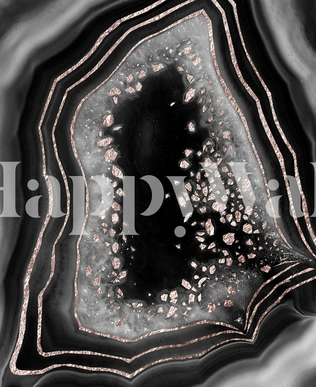 Agate Rose Gold Glam Night wallpaper in a room