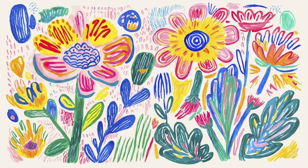 Cheerful Groovy Summer Meadow