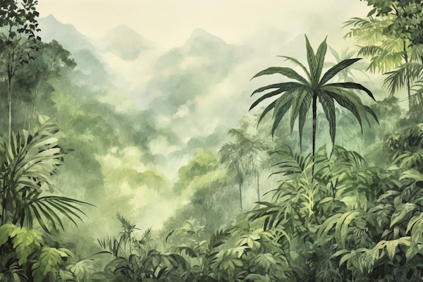 Tropical Palm Grove Lush Emerald Escape