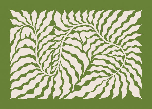 Lush Leaf Motif on Green