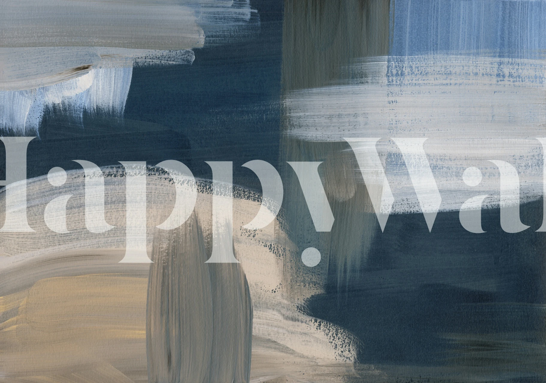 Serene Blue Strokes-tapet i ett rum