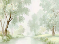 Tranquil Green Forest Escape tapeet