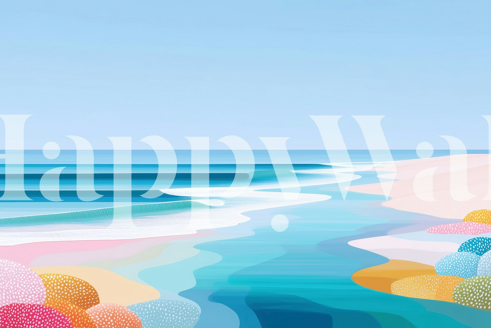 Gentle Waves Abstract Landscape pozadina u prostoriji