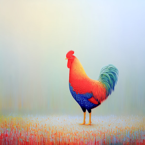 Vibrant Rooster Art