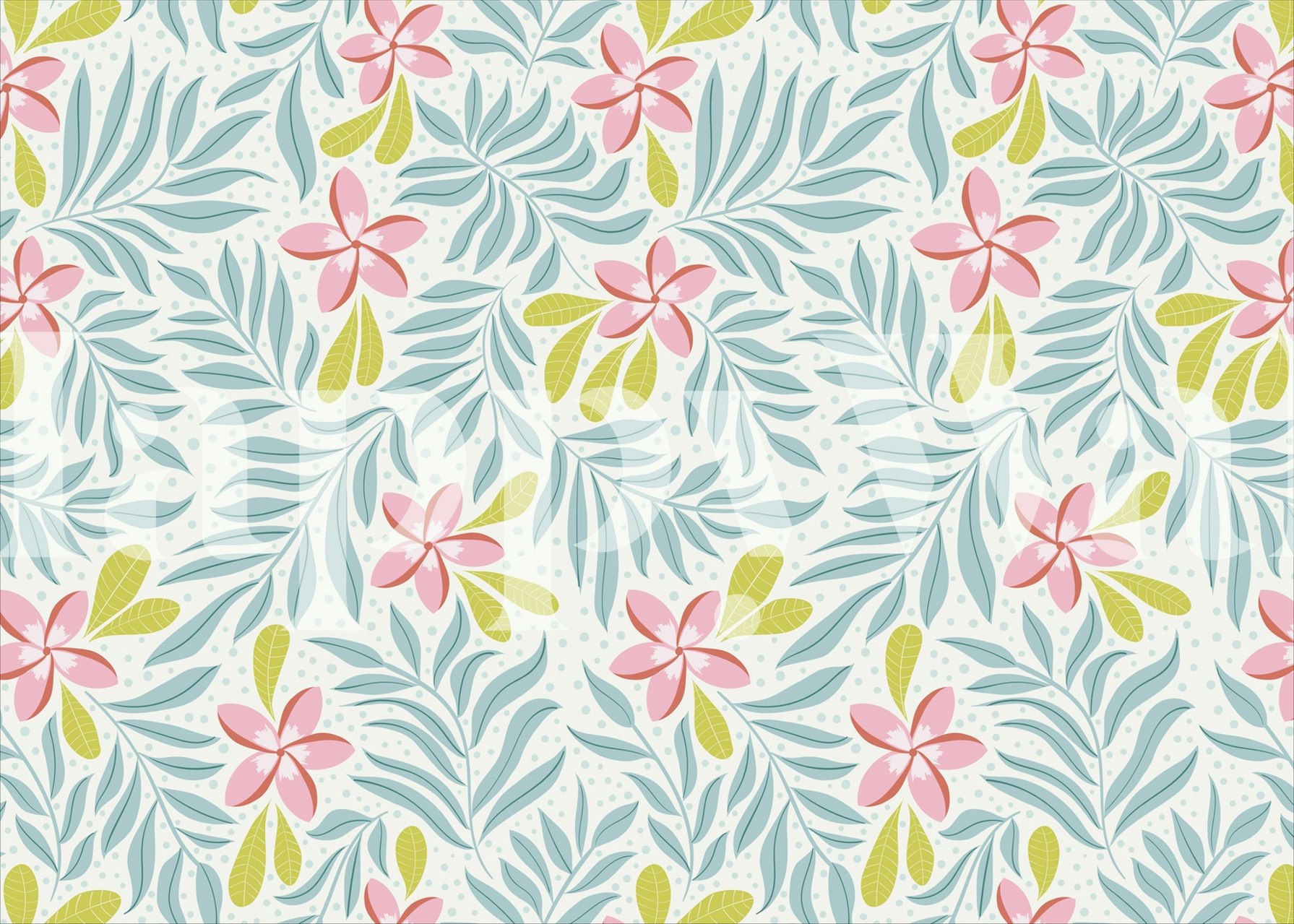 Ταπετσαρία Floral sunset light σε ένα δωμάτιο