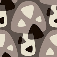 Grey Modern Retro Geometric Mushrooms wallpaper
