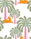 Orange jungle cats with palms