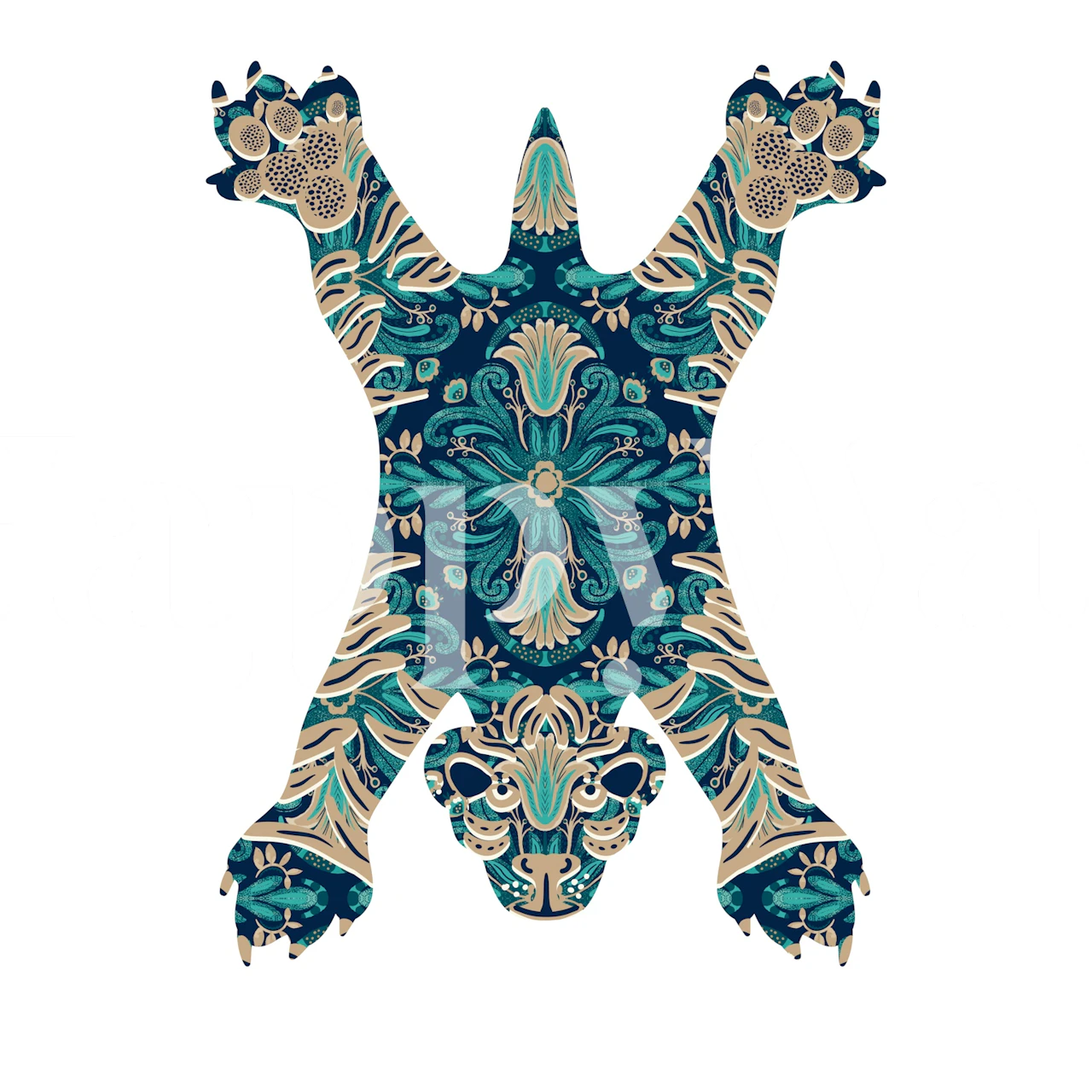 Exotic Tiger Rug tapet i ett rum