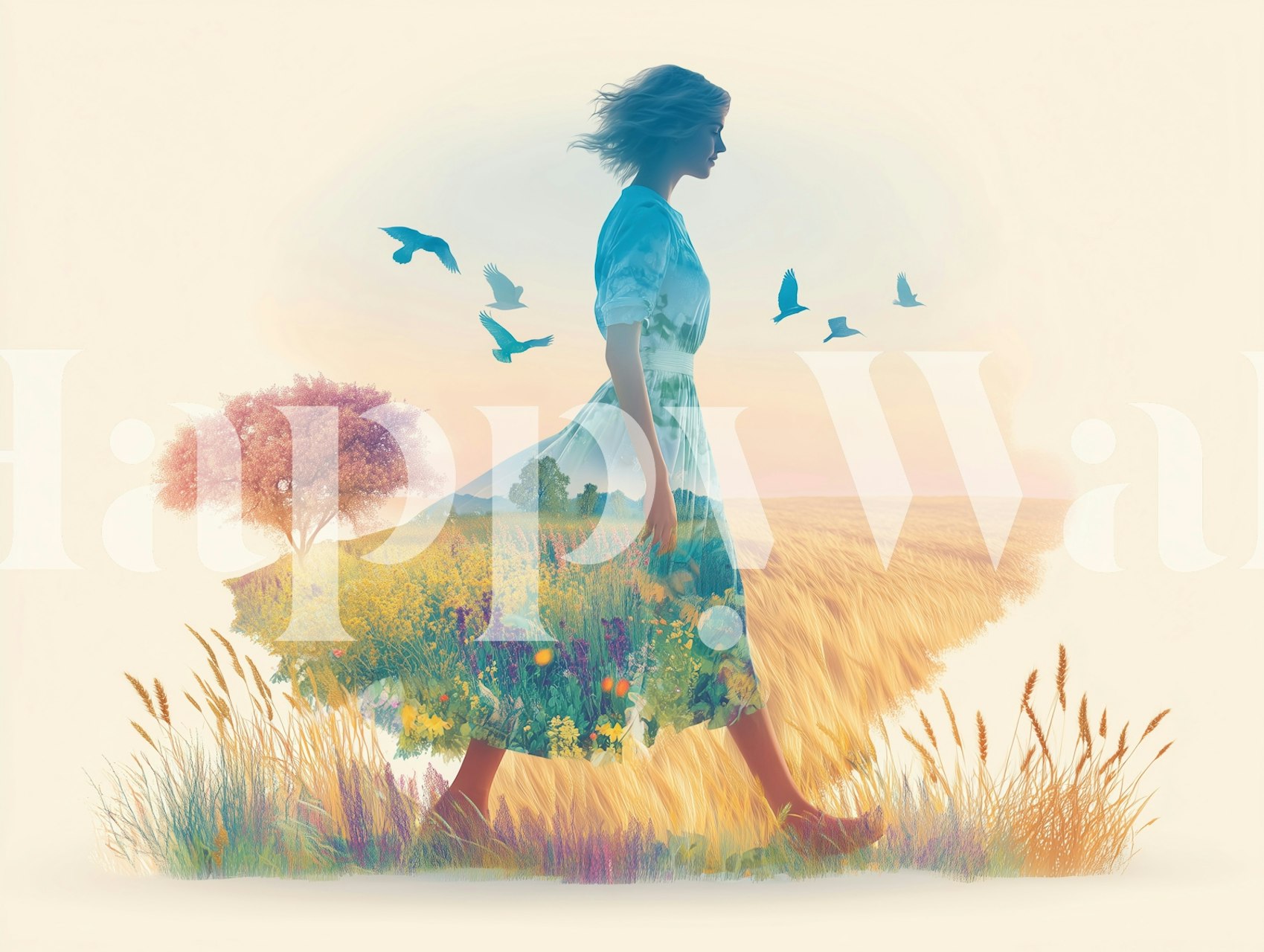 Her Dreams 5 wanddecoratie in een kamer