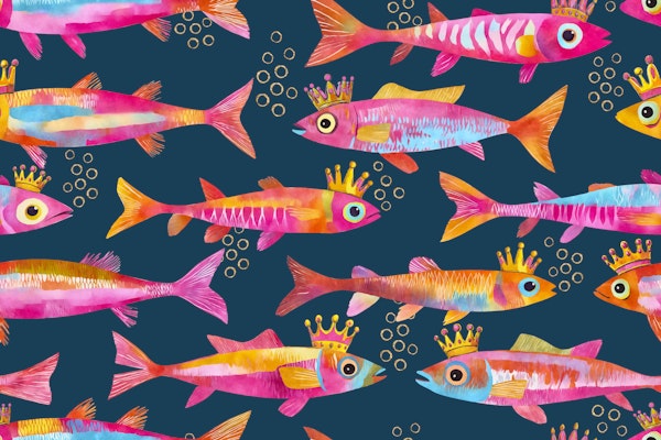 Whimsical Aquatic Kings Underwater World