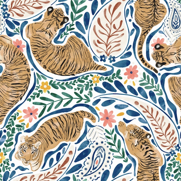 Jungle Blooms and Tigers