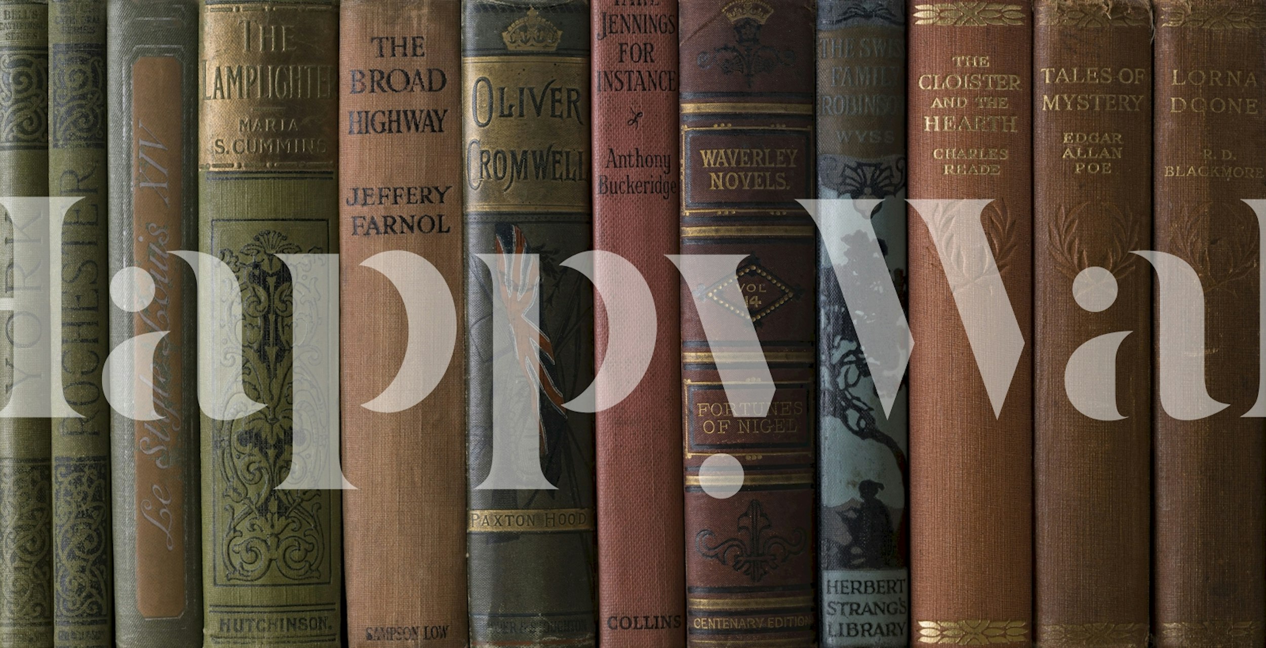 Vintage book covers in various colors and designs wallpaper