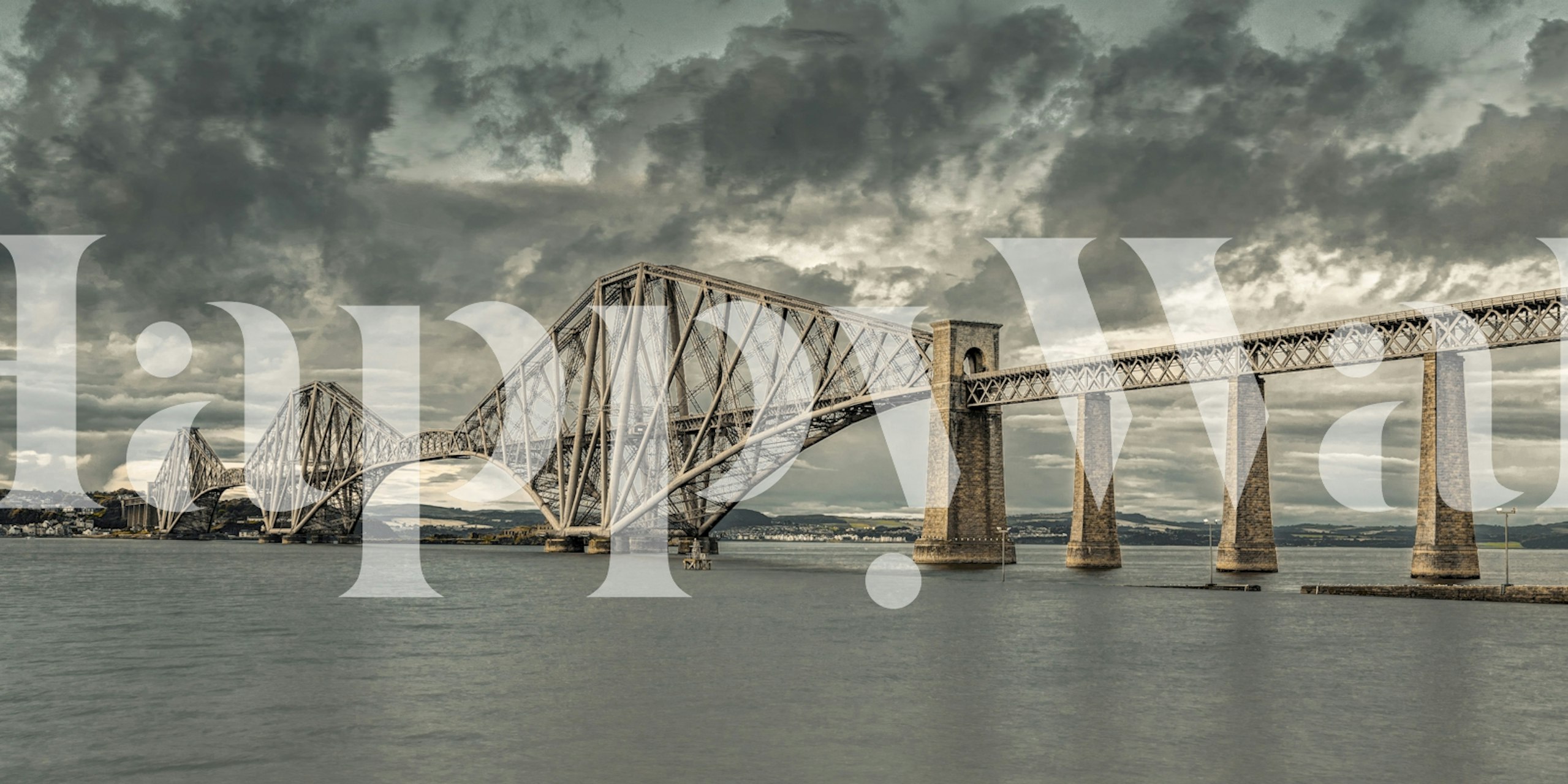 Historic Forth Rail Bridge wallpaper em um cômodo