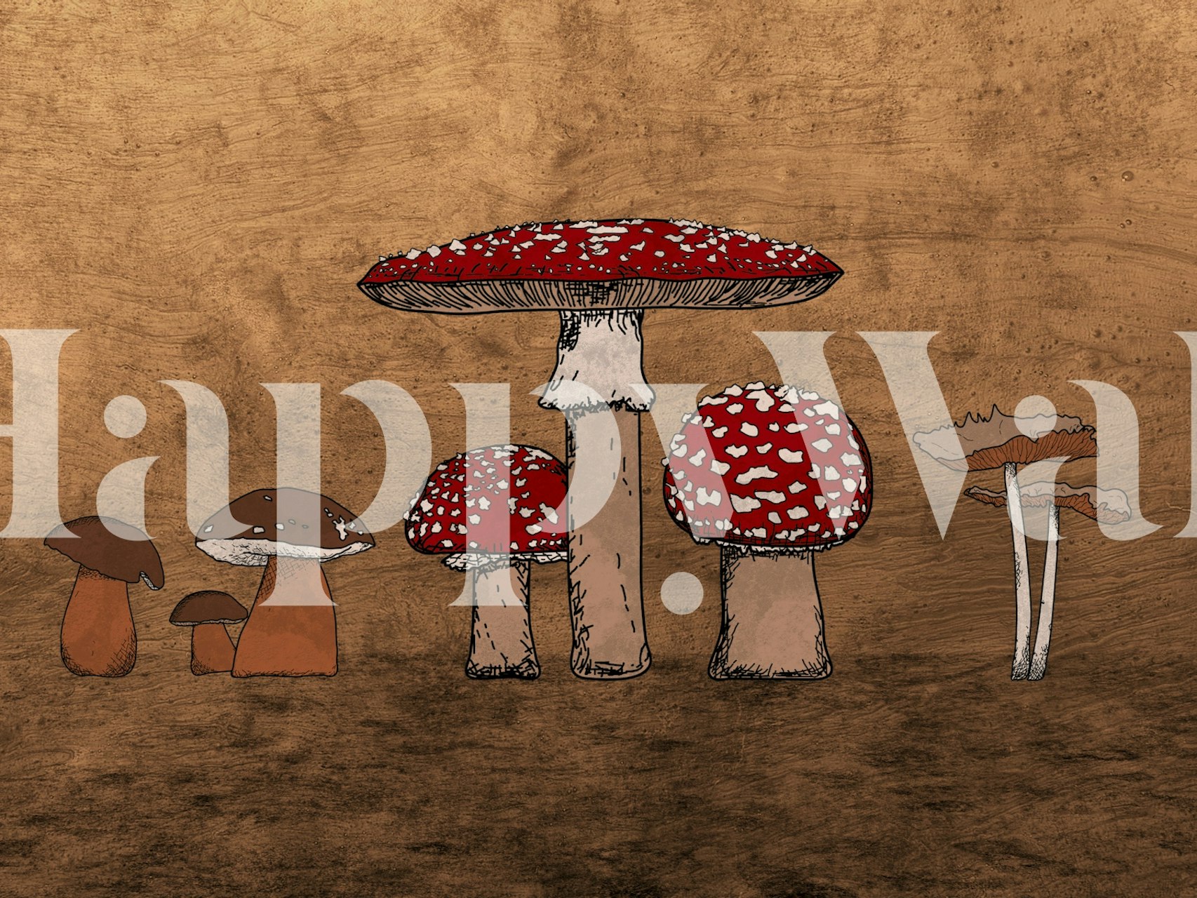 Ancient Mushrooms papier peint dans une pièce