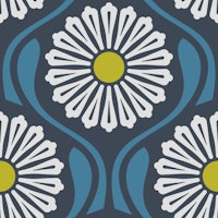 Vintage Daisy Vibes in Blue - S wallpaper