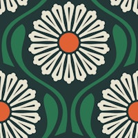 Vintage Daisy Vibes in Green - S wallpaper