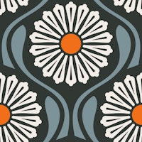 Vintage Daisy Vibes in Blue Gray - L wallpaper