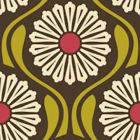 Vintage Daisy Vibes in Brown Green - S wallpaper