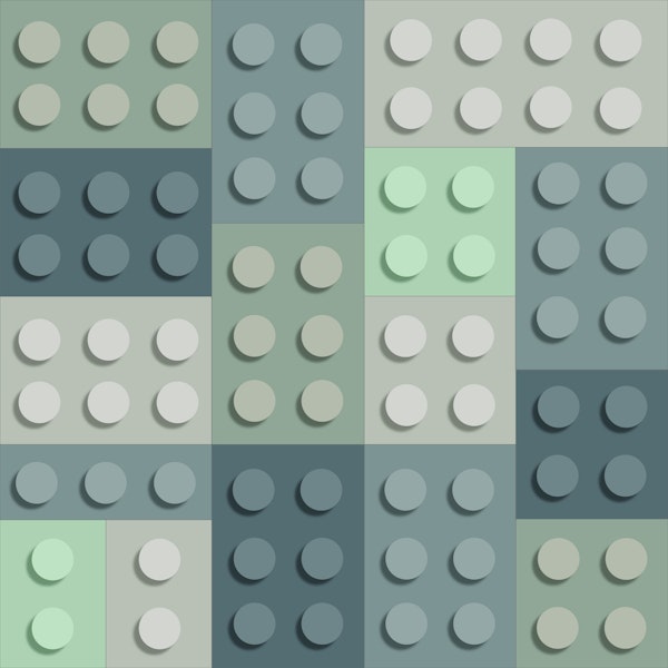 Colorful Bricks Green Shadows