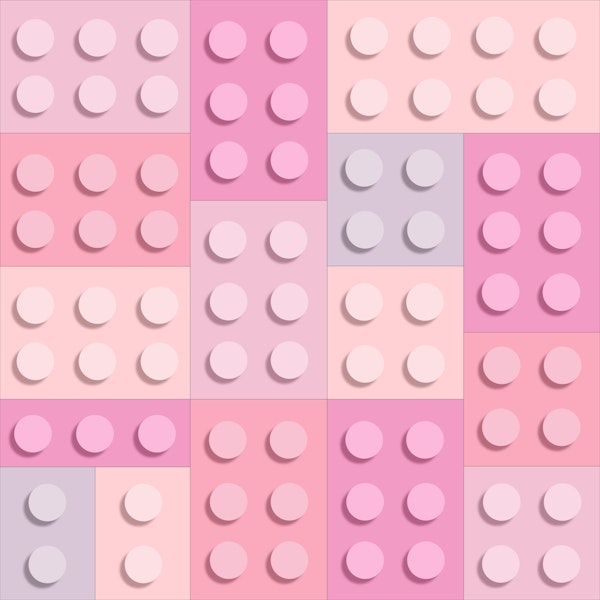 Colorful Bricks Pink Shadows