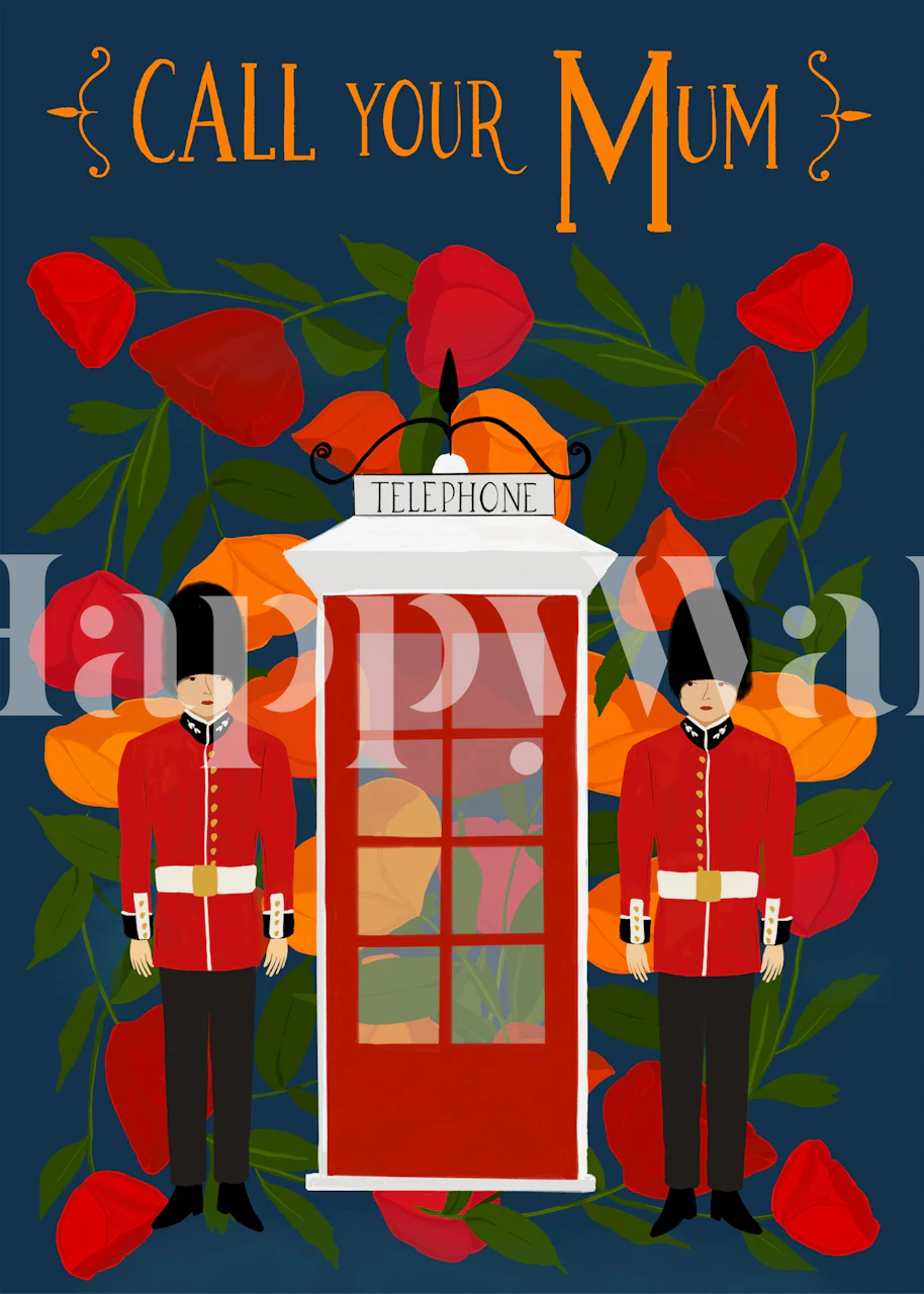 Papier peint Coloré Call Your Mum dans une pièce