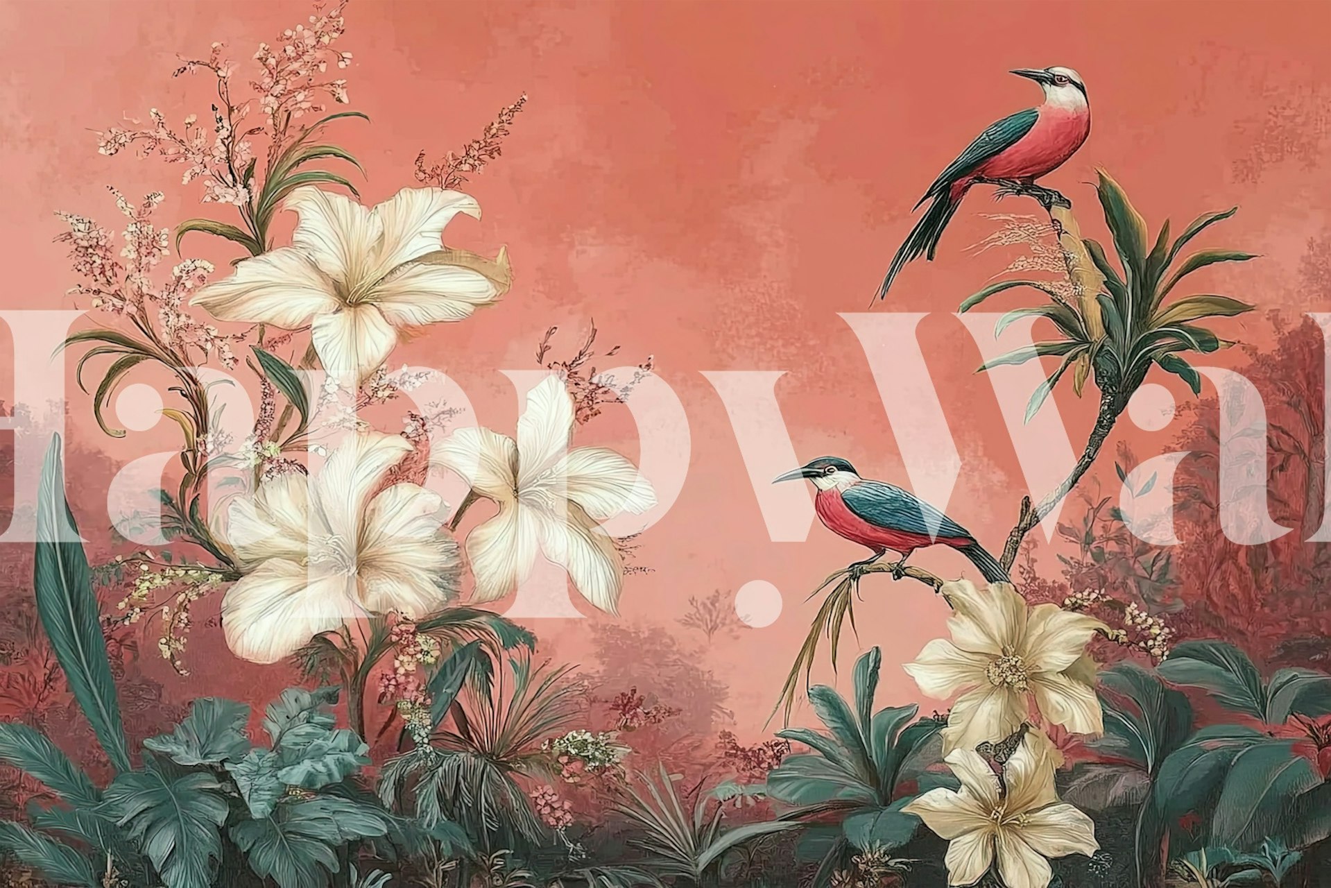 Garden in pink tapeta w pokoju