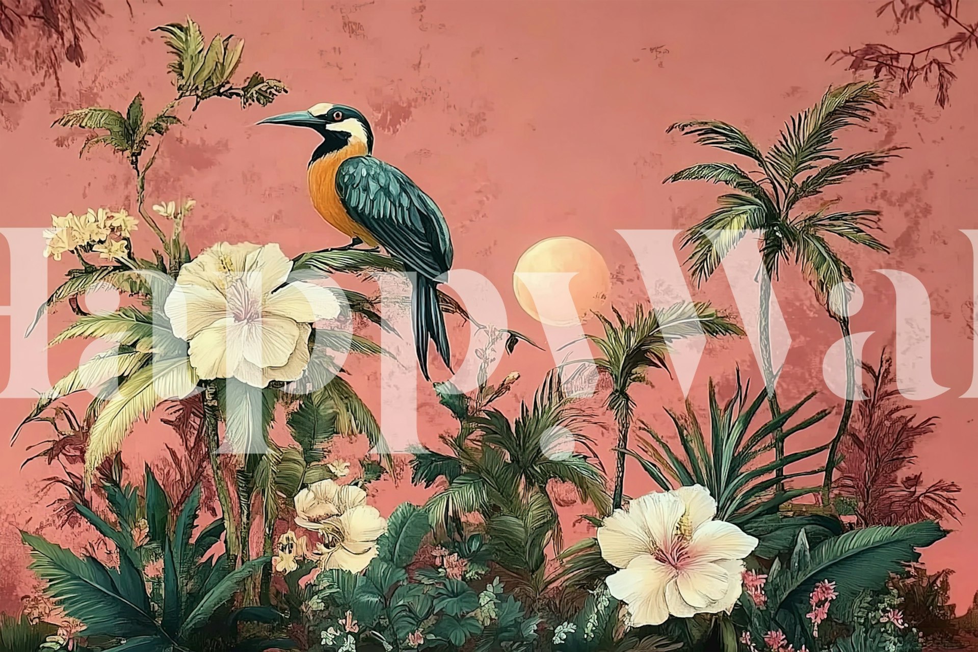 Garden in pink 2 tapetdesign