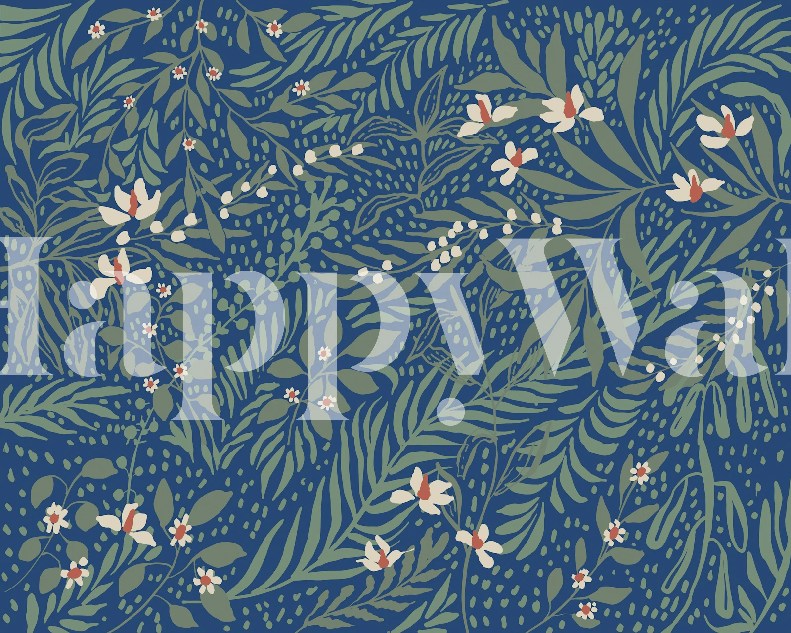 Papel pintado floral Petit Garden en una habitación