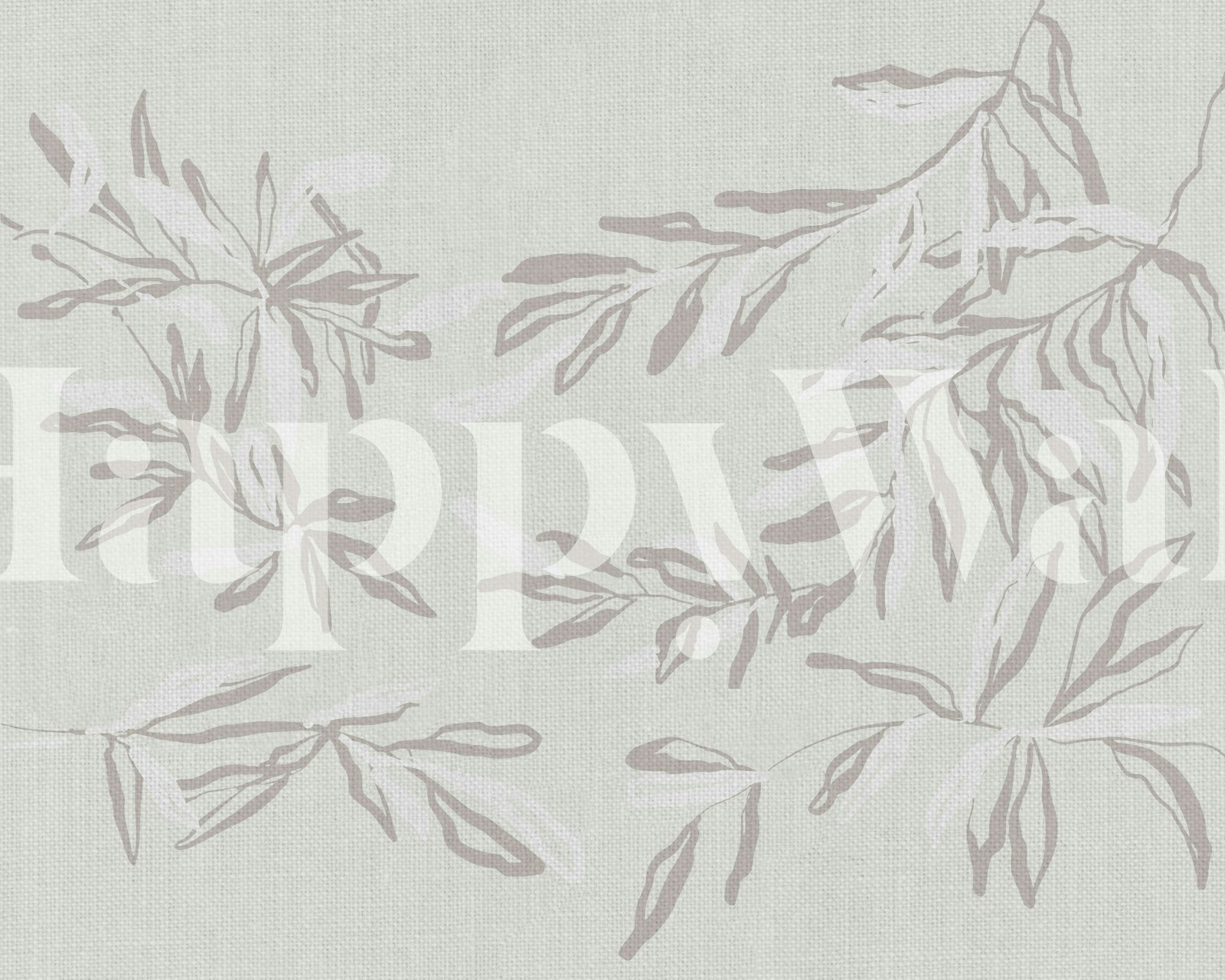 Soft gray leafy designs on a light background wallpaper