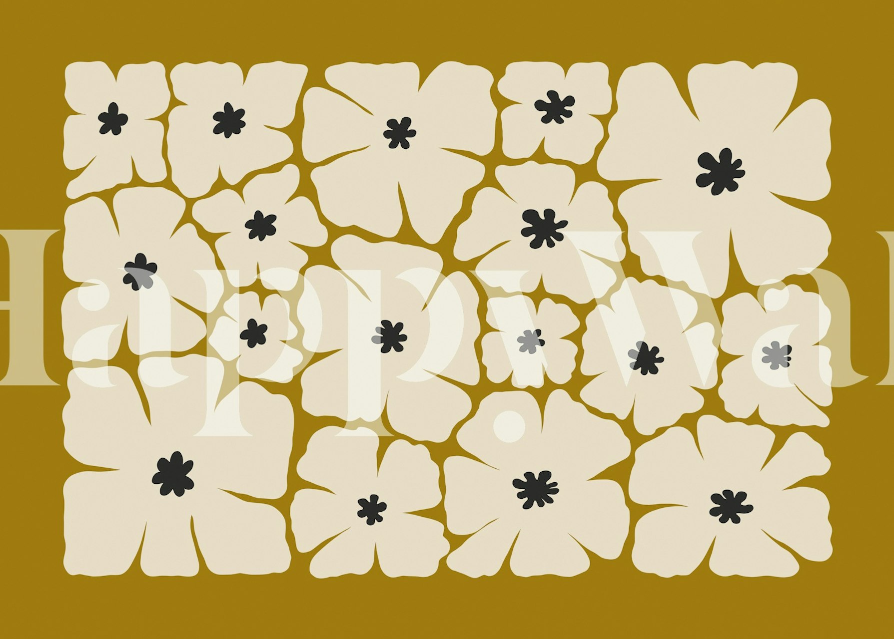 Blooming Petal Delight floral wallpaper in a room