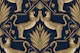 Art Deco Leopard Gold Blue
