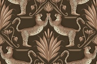 Art Deco Leopard Gold Brown tapete
