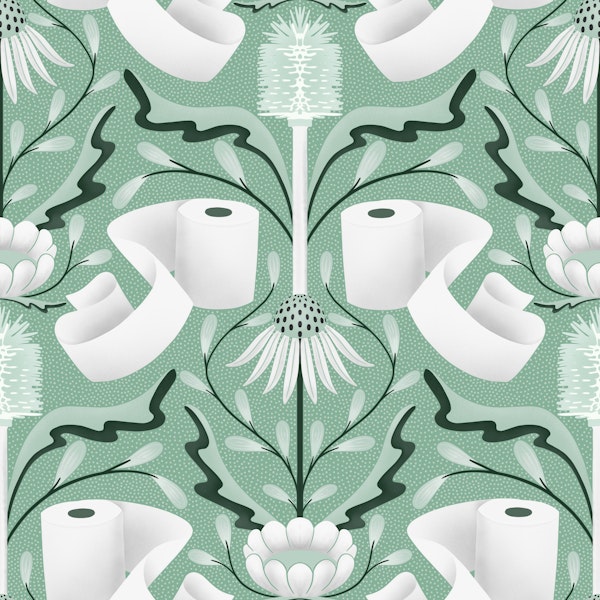 Toilet aesthetic bathroom mint