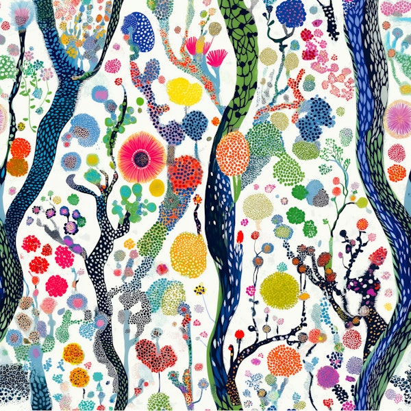 Vibrant Floral Forest